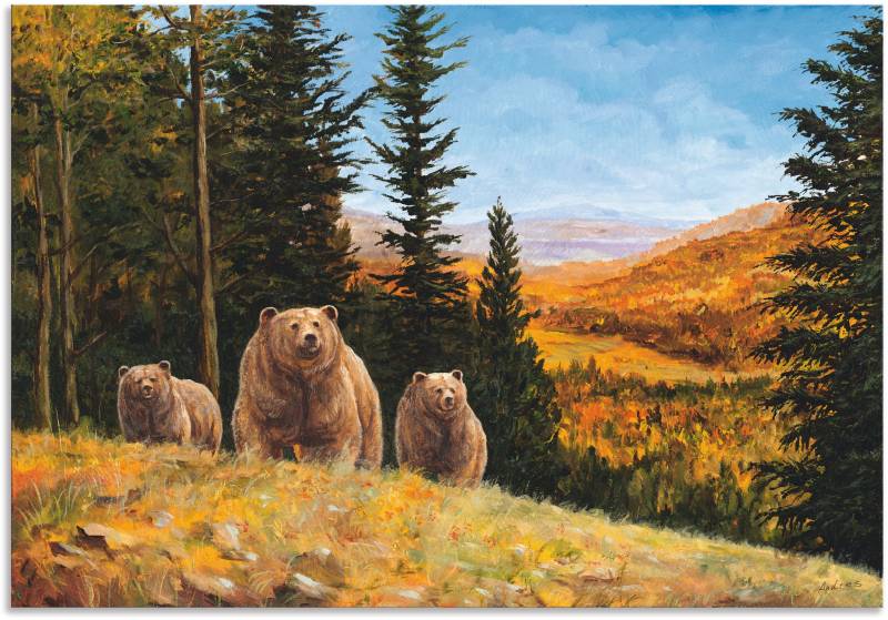 Artland Wandbild »Grizzly Bären«, Wildtiere, (1 St.), als Leinwandbild, Poster in verschied. Grössen von Artland