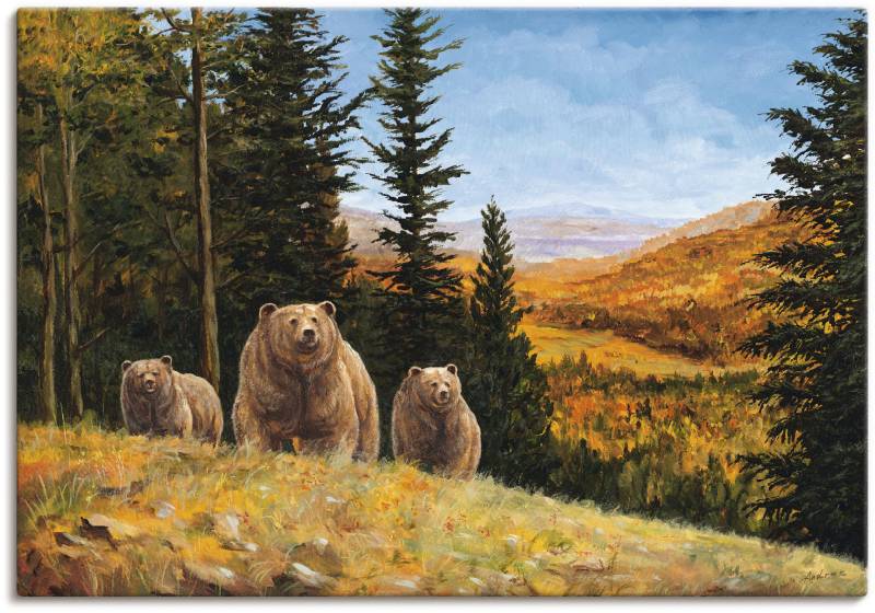 Artland Wandbild »Grizzly Bären«, Wildtiere, (1 St.), als Leinwandbild, Poster in verschied. Grössen von Artland