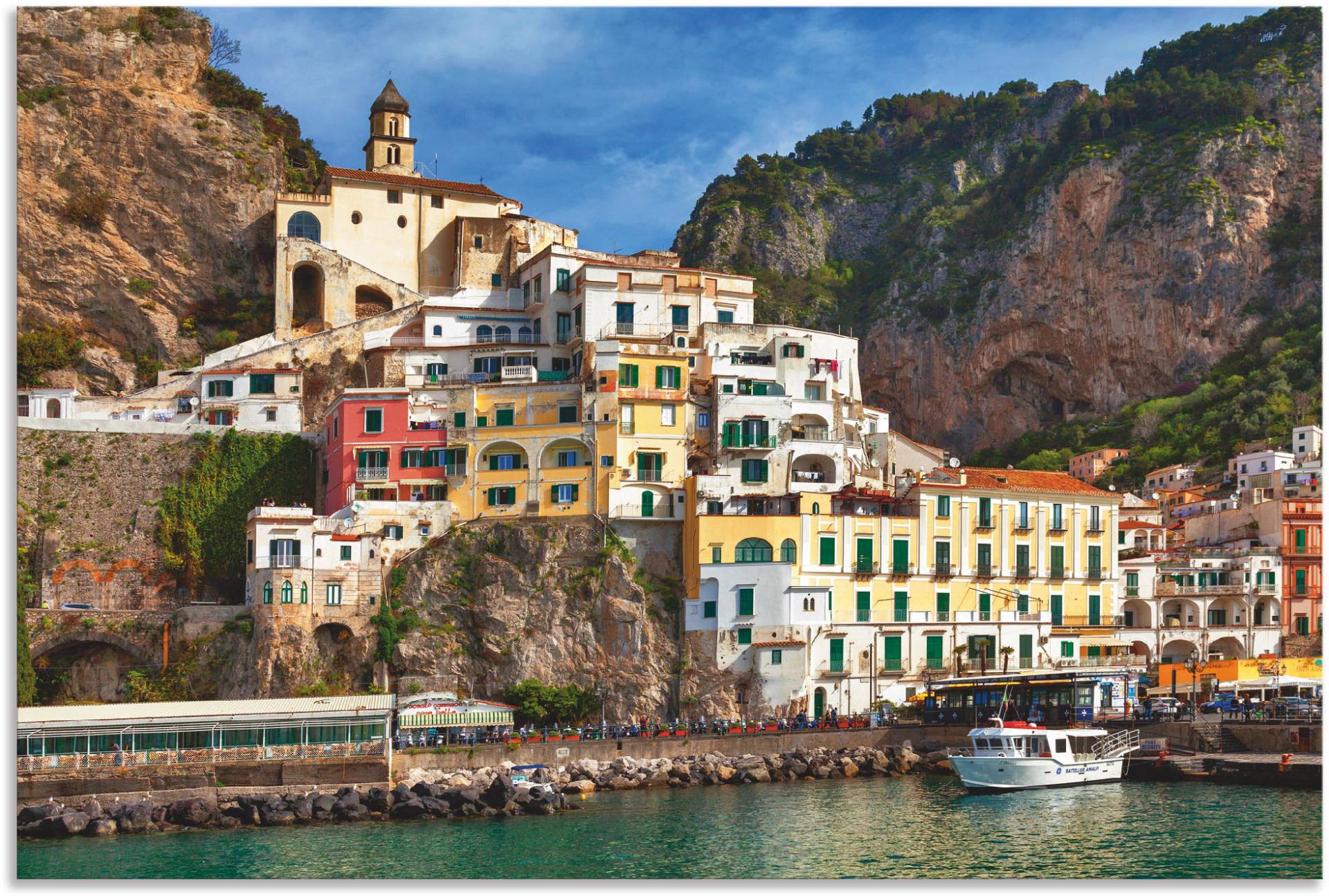 Artland Wandbild »Hafen von Amalfi an der Amalfiküste«, Italien, (1 St.), als Alubild, Outdoorbild, Leinwandbild, Poster in verschied. Grössen von Artland