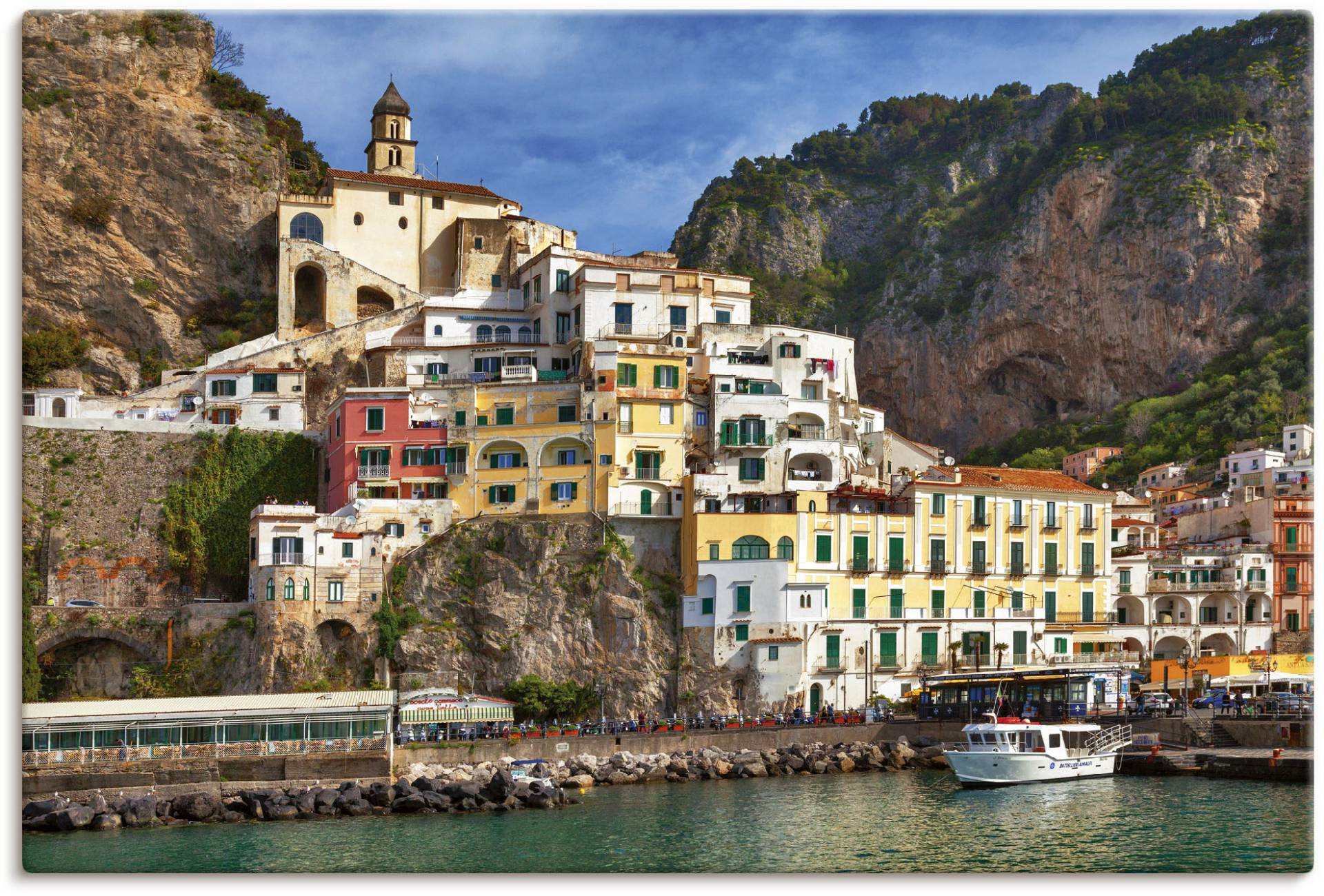 Artland Wandbild »Hafen von Amalfi an der Amalfiküste«, Italien, (1 St.), als Alubild, Outdoorbild, Leinwandbild, Poster in verschied. Grössen von Artland