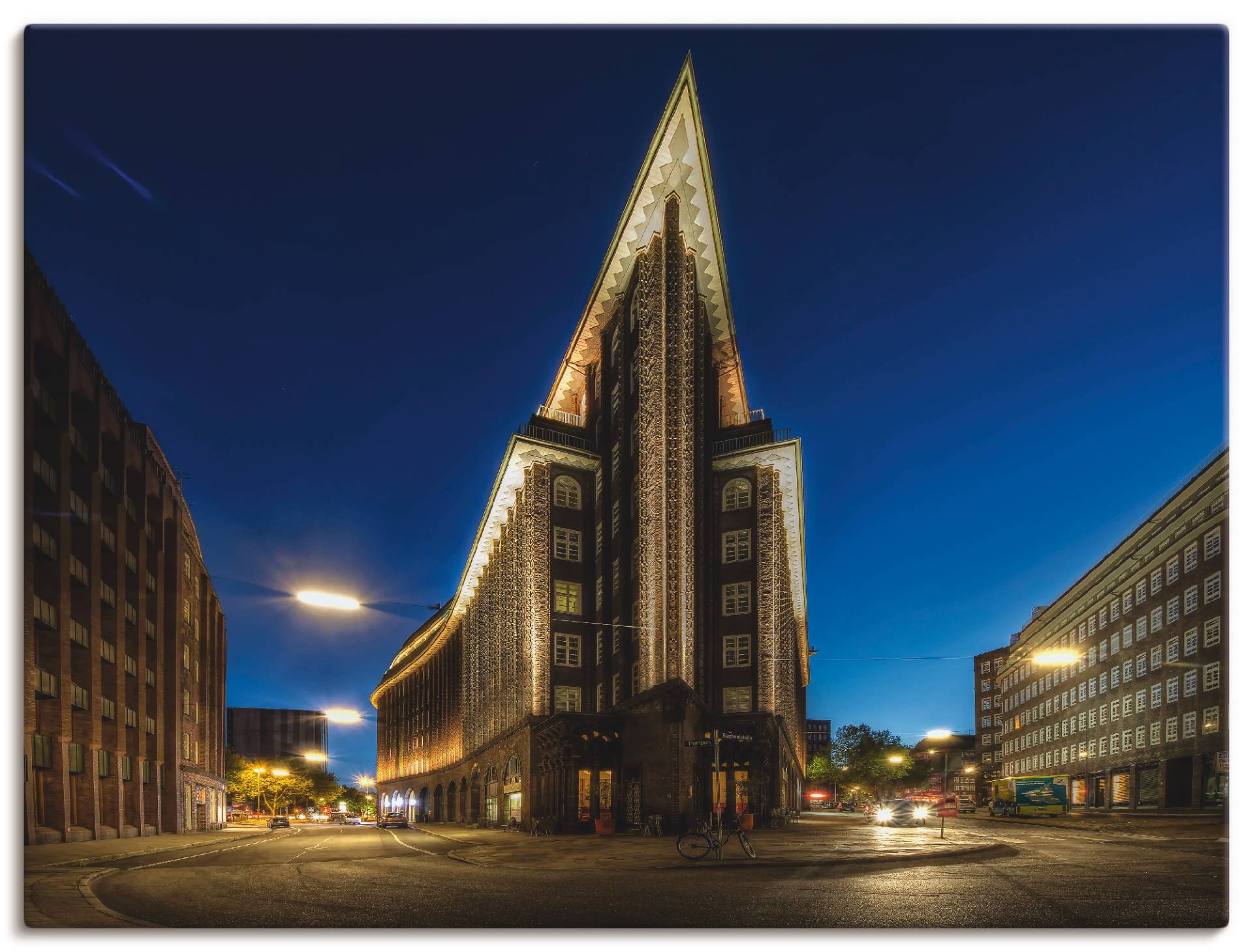 Artland Leinwandbild »Hamburg Chilehaus«, Gebäude, (1 St.), auf Keilrahmen gespannt von Artland