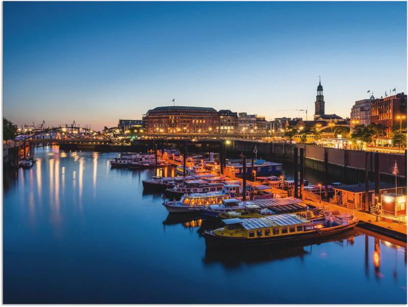 Artland Wandbild »Hamburg Hafen Panorama mit Michel«, Deutschland, (1 St.), als Alubild, Outdoorbild, Leinwandbild, Poster in verschied. Grössen von Artland