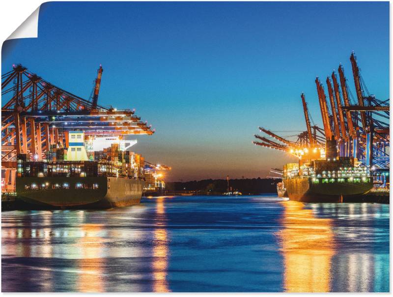 Artland Wandbild »Hamburg Hafen am Abend 2«, Deutschland, (1 St.), als Leinwandbild, Poster in verschied. Grössen von Artland