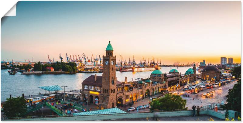 Artland Wandbild »Hamburg Hafen und Landungsbrücken«, Deutschland, (1 St.), als Alubild, Outdoorbild, Leinwandbild, Poster, Wandaufkleber von Artland