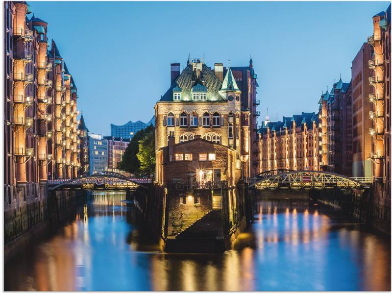 Artland Wandbild »Hamburg Wasserschloss in Speicherstadt 2«, Gebäude, (1 St.), als Alubild, Outdoorbild, Poster in verschied. Grössen von Artland