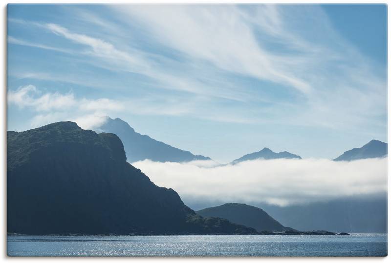 Artland Leinwandbild »Haukland Beach Lofoten«, Berge, (1 St.), auf Keilrahmen gespannt von Artland