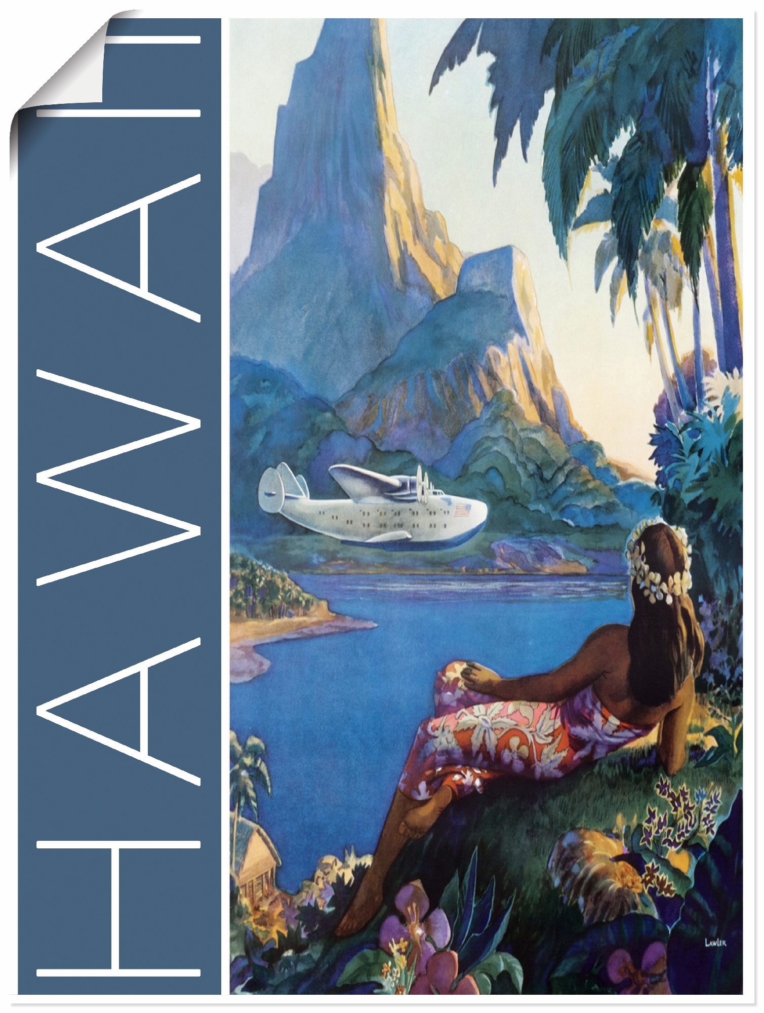 Artland Poster »Hawaii Vintage Reiseplakat«, Amerika, (1 St.), als Alubild, Leinwandbild, Wandaufkleber oder Poster in versch. Grössen von Artland