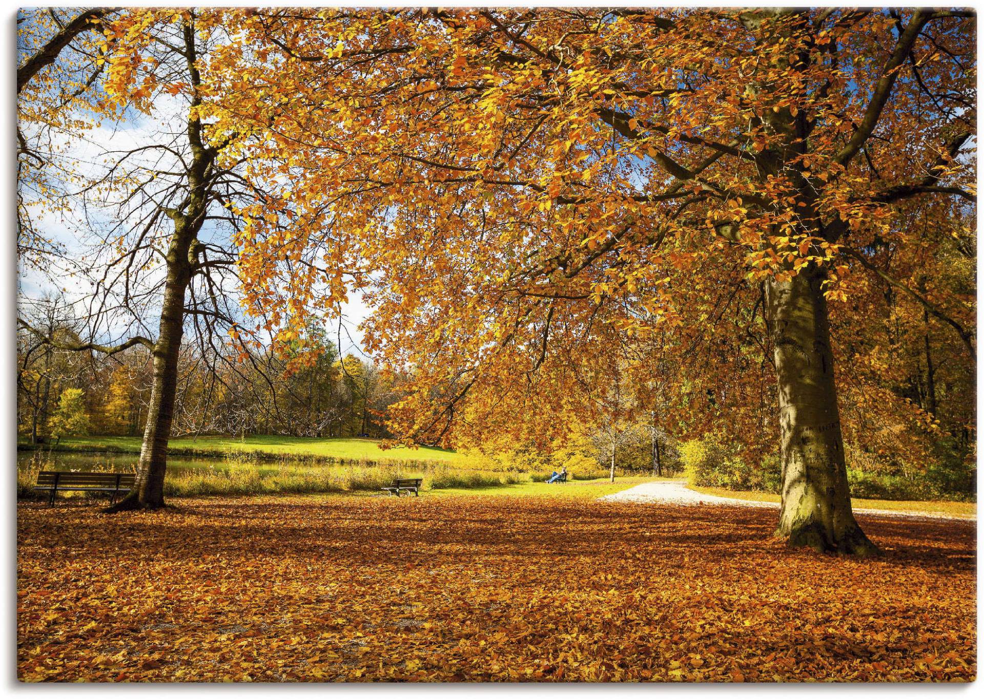 Artland Wandbild »Herbst bei Schlosses Nymphenburg«, Wiesen & Bäume, (1 St.), als Leinwandbild, Poster in verschied. Grössen von Artland