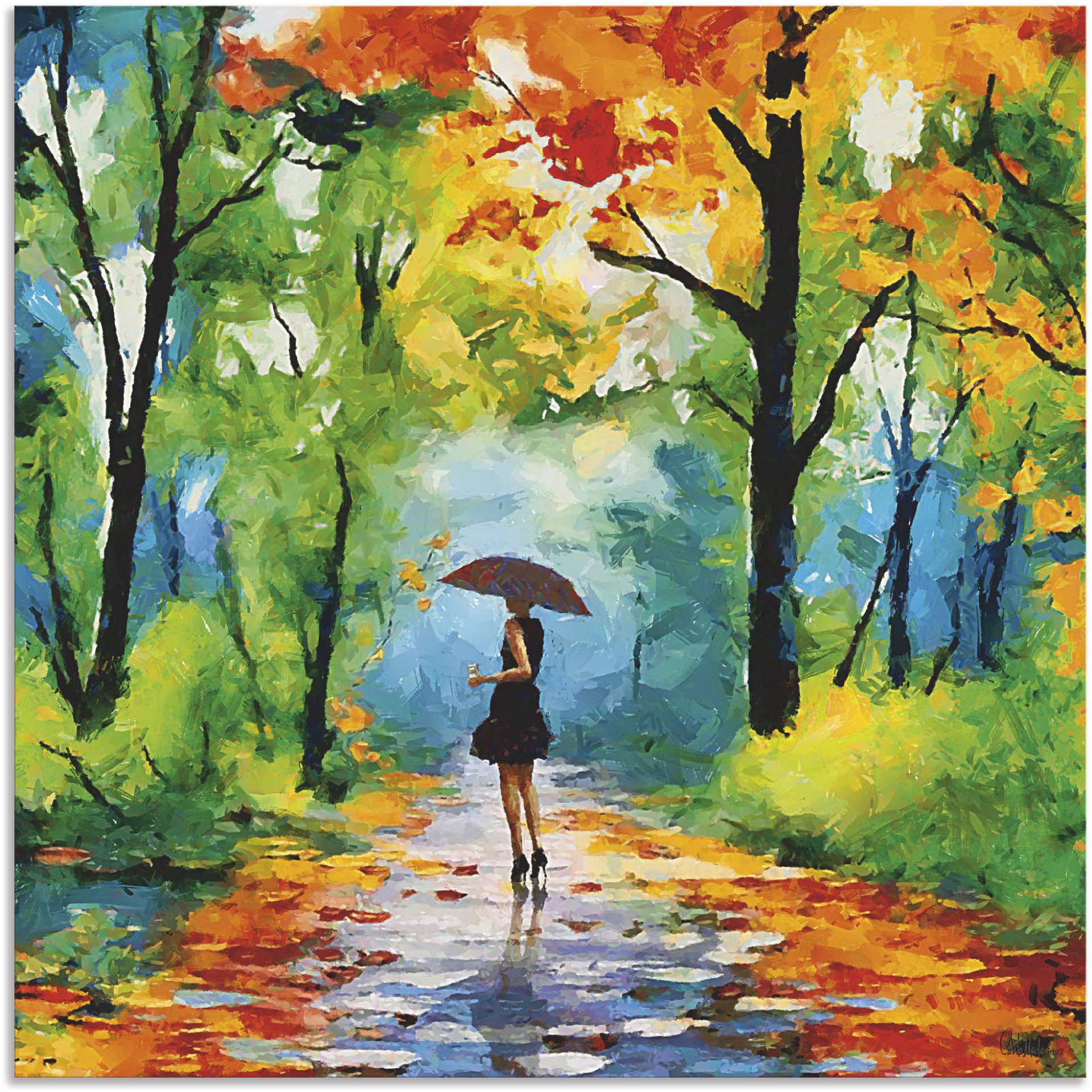 Artland Wandbild »Herbstlicher Spaziergang im Park«, Vier Jahreszeiten Bilder, (1 St.), als Alubild, Outdoorbild, Leinwandbild, Poster, Wandaufkleber von Artland