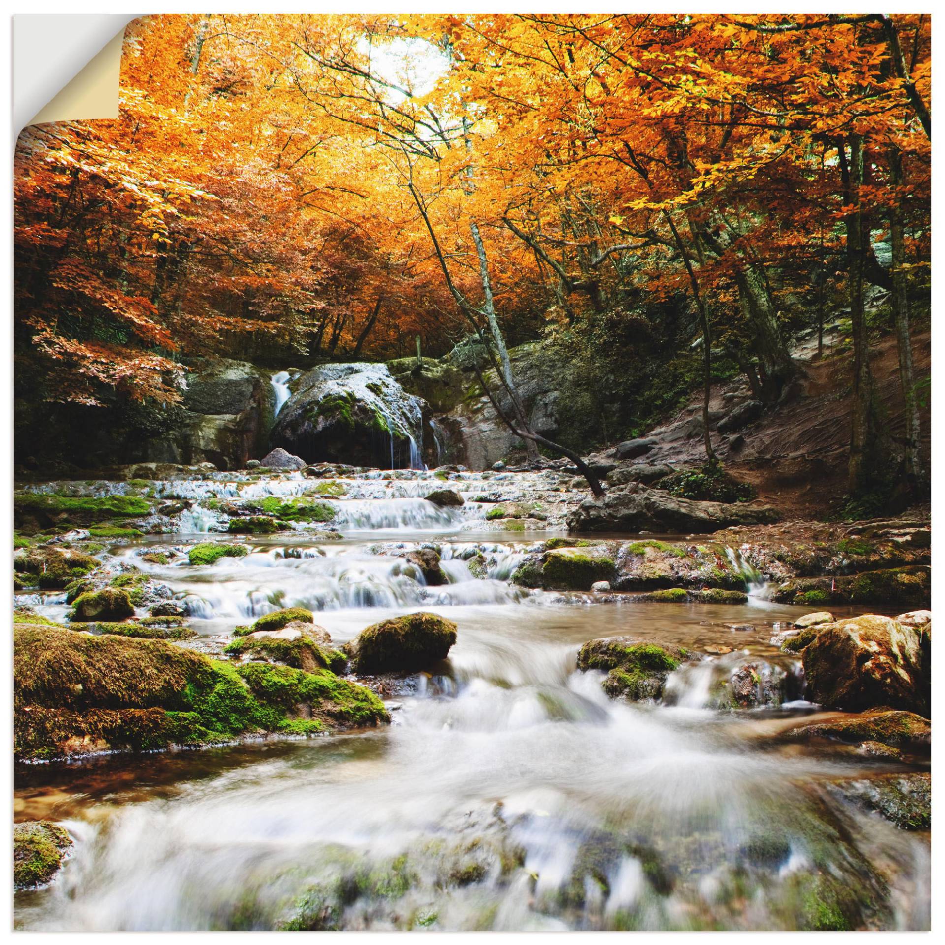 Artland Wandbild »Herbstlicher Wasserfall«, Gewässer, (1 St.), als Poster, Wandaufkleber in verschied. Grössen von Artland