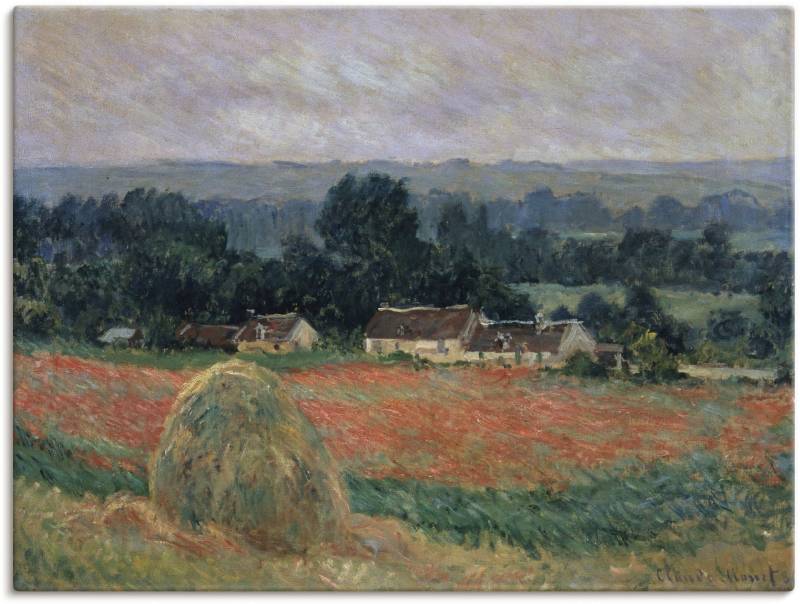 Artland Leinwandbild »Heuhaufen in Sommerlandschaft«, Wiesen & Bäume, (1 St.), auf Keilrahmen gespannt von Artland