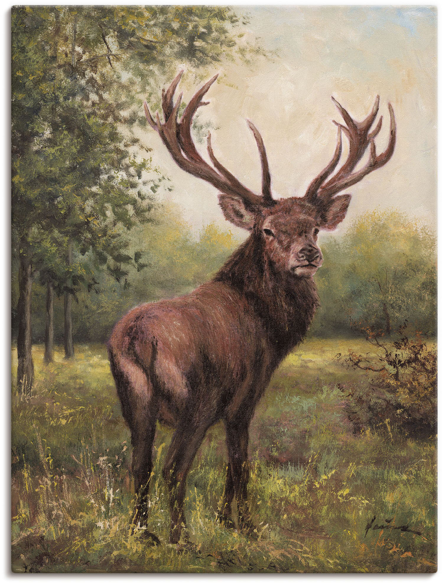 Artland Wandbild »Hirsch«, Wildtiere, (1 St.), als Leinwandbild, Poster, Wandaufkleber in verschied. Grössen von Artland