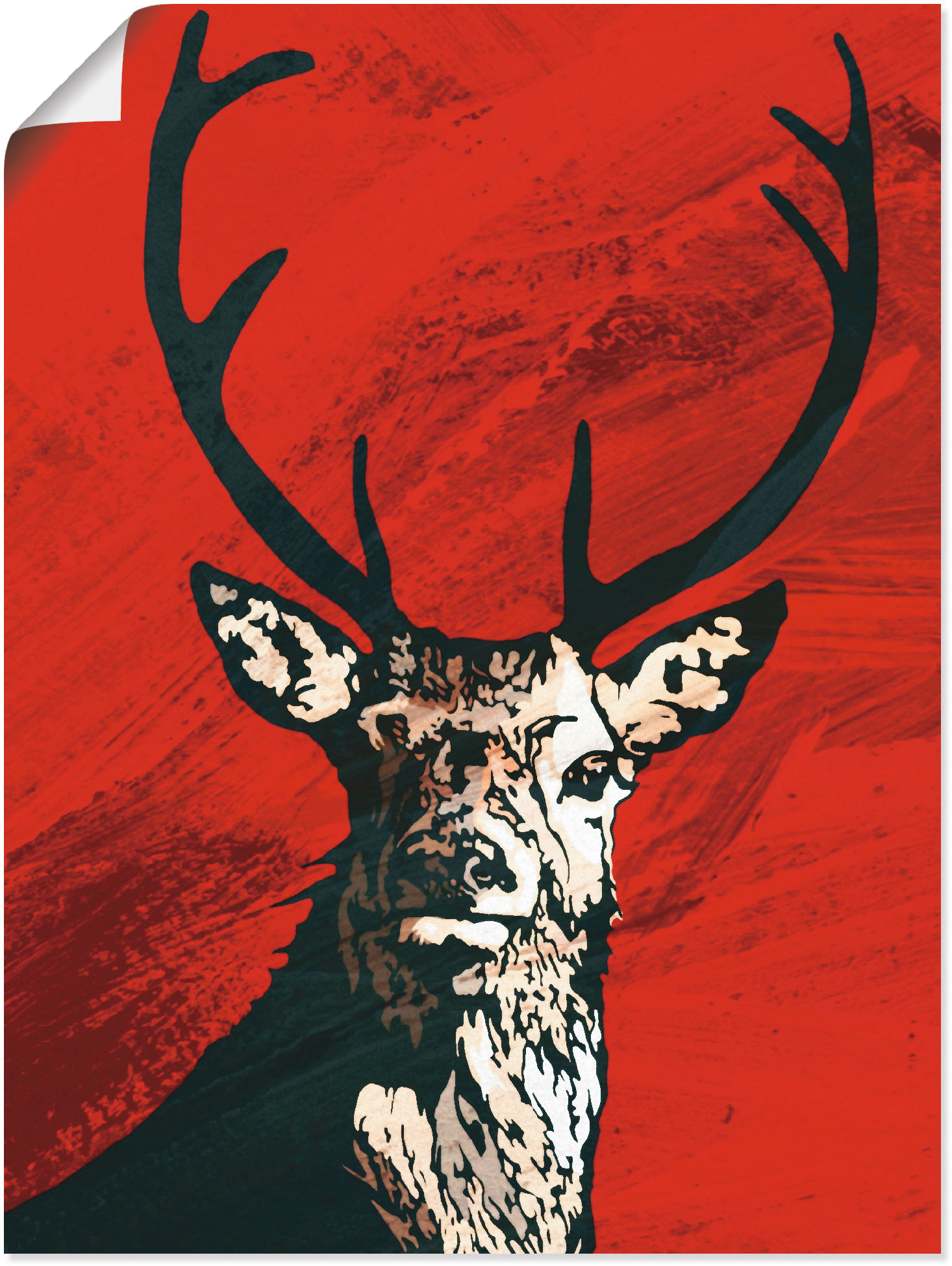 Artland Wandbild »Hirsch«, Wildtiere, (1 St.), als Leinwandbild, Poster in verschied. Grössen von Artland