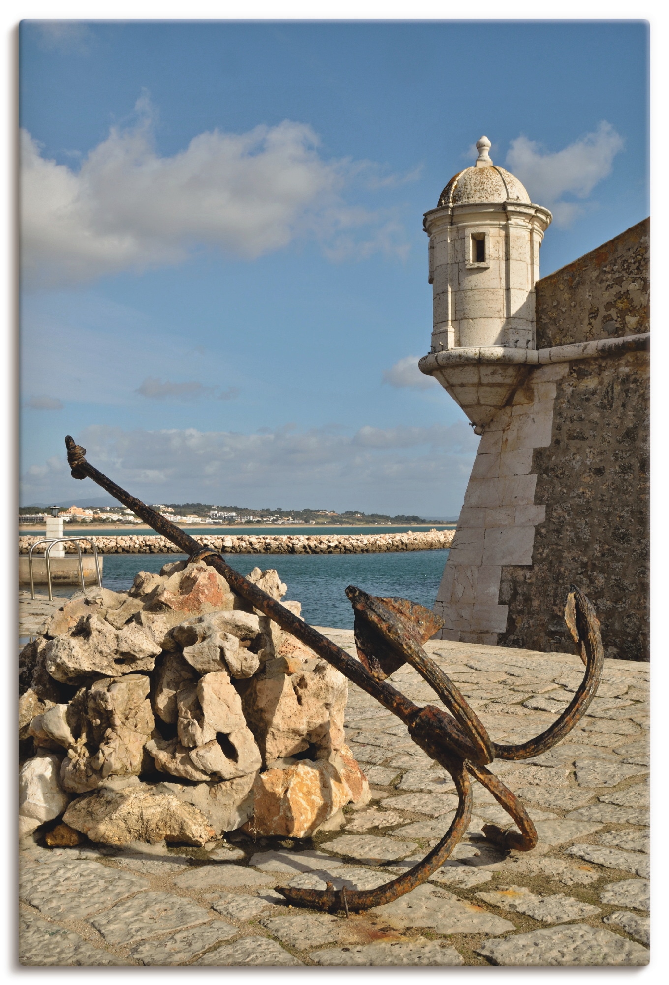 Artland Wandbild »Historische Festung in Lagos, Portugal«, Gebäude, (1 St.), als Alubild, Leinwandbild, Wandaufkleber oder Poster in versch. Grössen von Artland