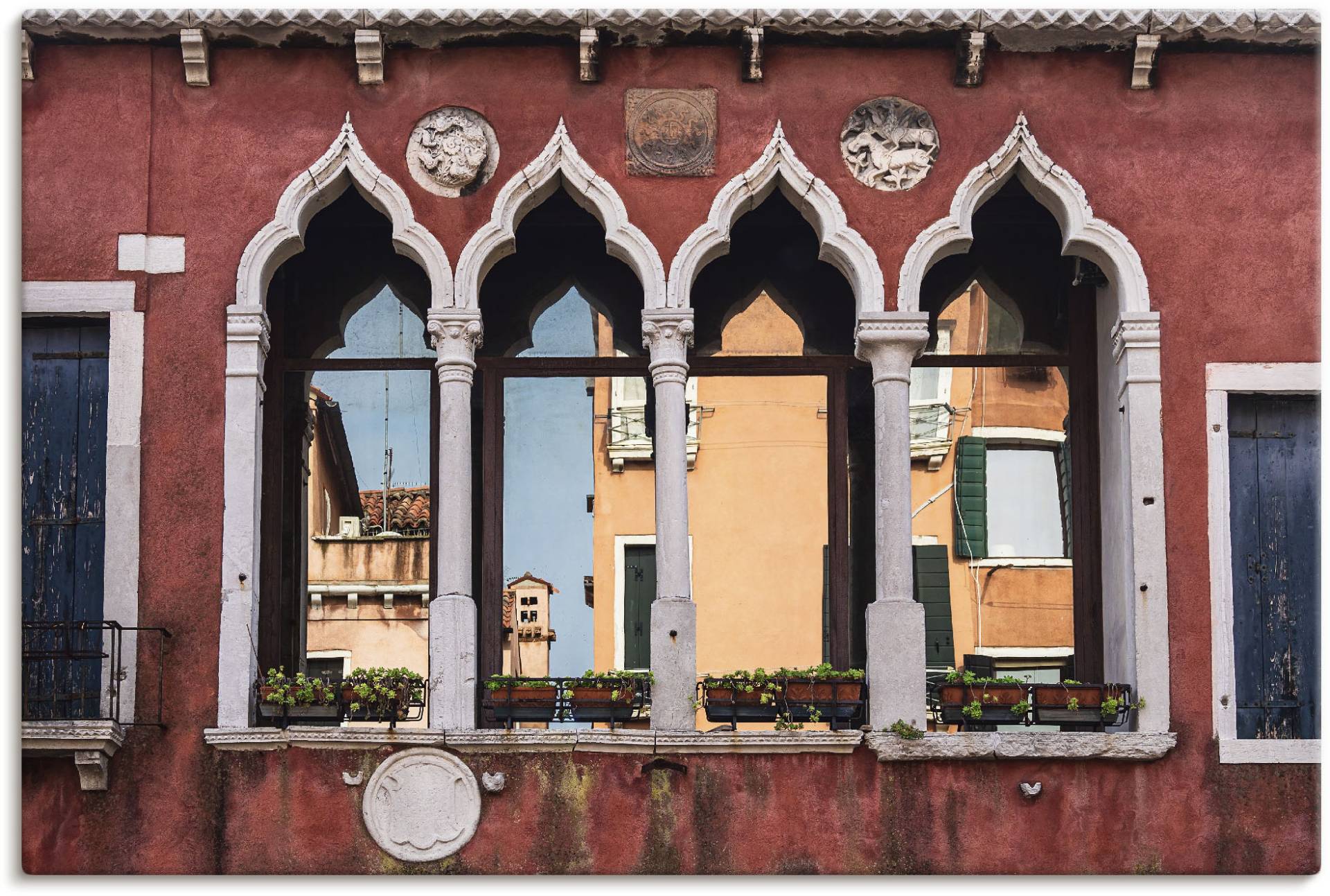 Artland Wandbild »Historische Gebäude Altstadt von Venedig«, Fenster & Türen, (1 St.), als Leinwandbild, Poster, Wandaufkleber in verschied. Grössen von Artland