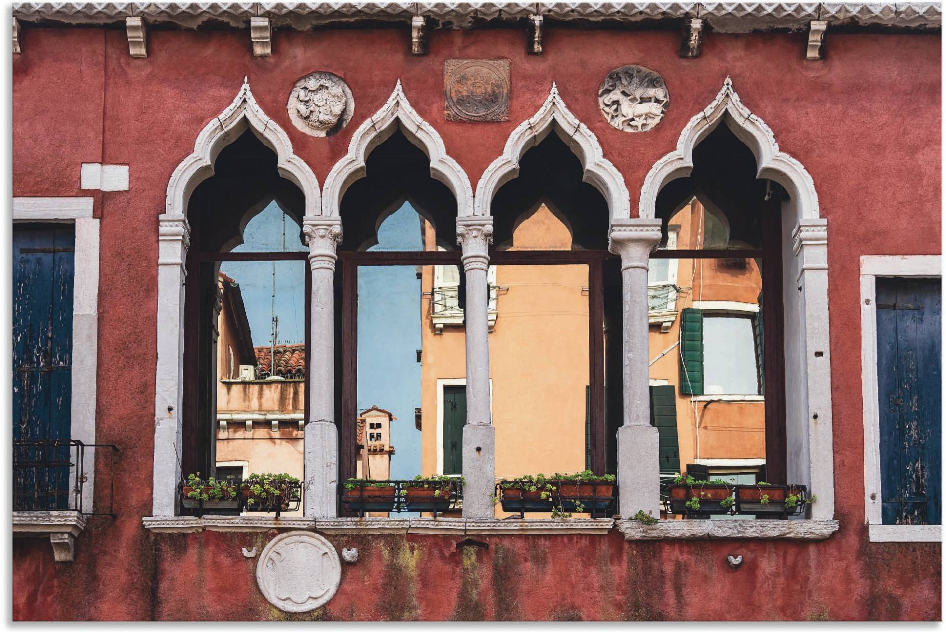 Artland Wandbild »Historische Gebäude Altstadt von Venedig«, Fenster & Türen, (1 St.), als Leinwandbild, Poster, Wandaufkleber in verschied. Grössen von Artland