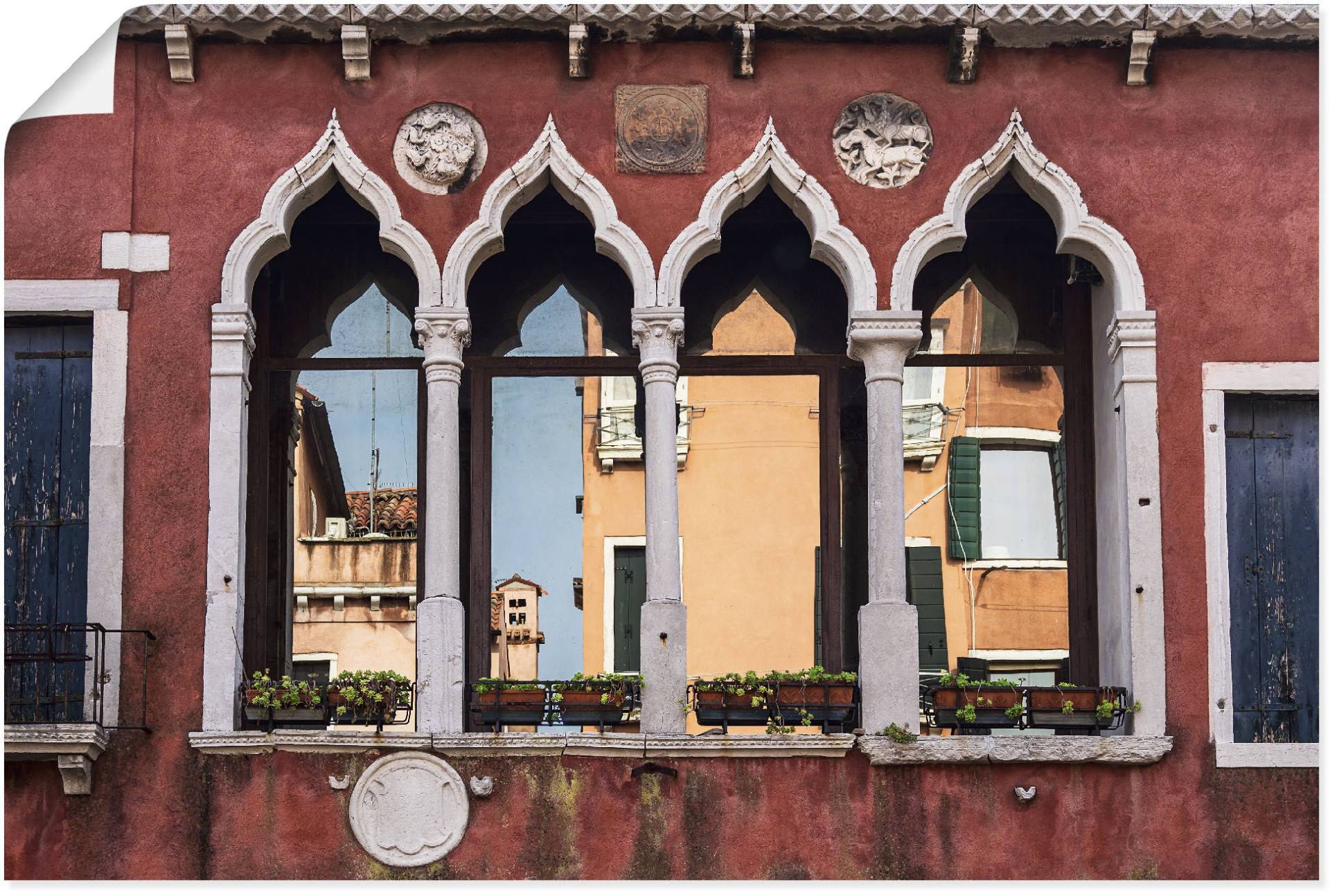 Artland Wandbild »Historische Gebäude Altstadt von Venedig«, Fenster & Türen, (1 St.), als Leinwandbild, Poster, Wandaufkleber in verschied. Grössen von Artland