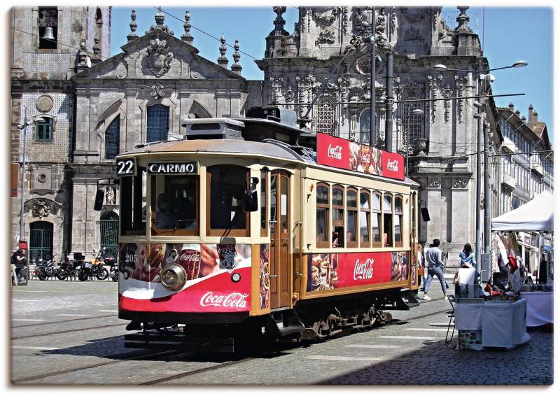 Artland Wandbild »Historische Strassenbahn in Porto«, Zugbilder, (1 St.), als Alubild, Leinwandbild, Wandaufkleber oder Poster in versch. Grössen von Artland