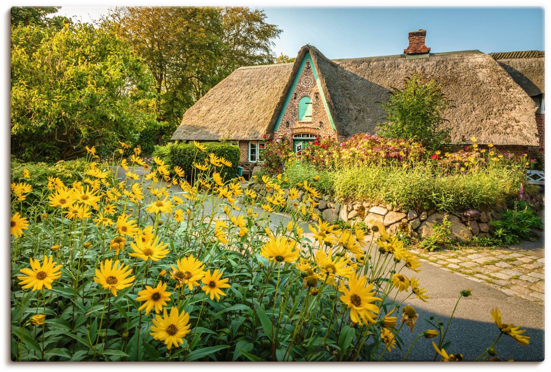 Artland Leinwandbild »Historischer Hof mit Bauerngarten Keitum«, Gartenbilder, (1 St.), auf Keilrahmen gespannt von Artland