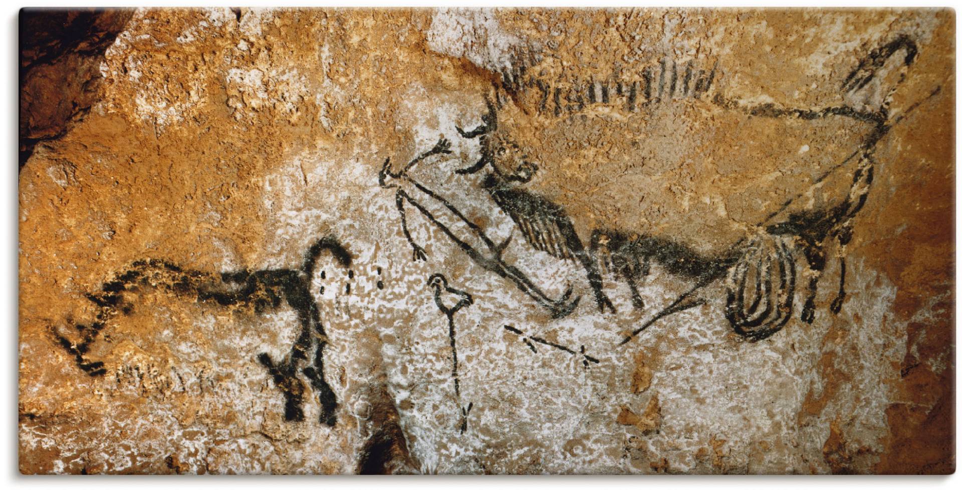 Artland Leinwandbild »Höhle von Lascaux 17000 v Chr«, Wildtiere, (1 St.), auf Keilrahmen gespannt von Artland