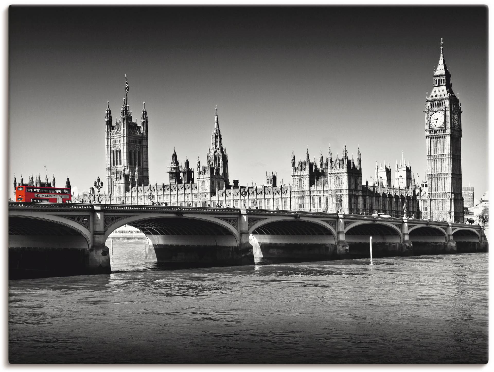 Artland Leinwandbild »Houses of Parliament & Themse«, Grossbritannien, (1 St.), auf Keilrahmen gespannt von Artland