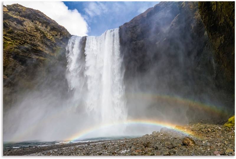 Artland Wandbild »ISLAND Skogafoss mit Regenbogen«, Wasserfallbilder, (1 St.), als Alubild, Leinwandbild, Wandaufkleber oder Poster in versch. Grössen von Artland