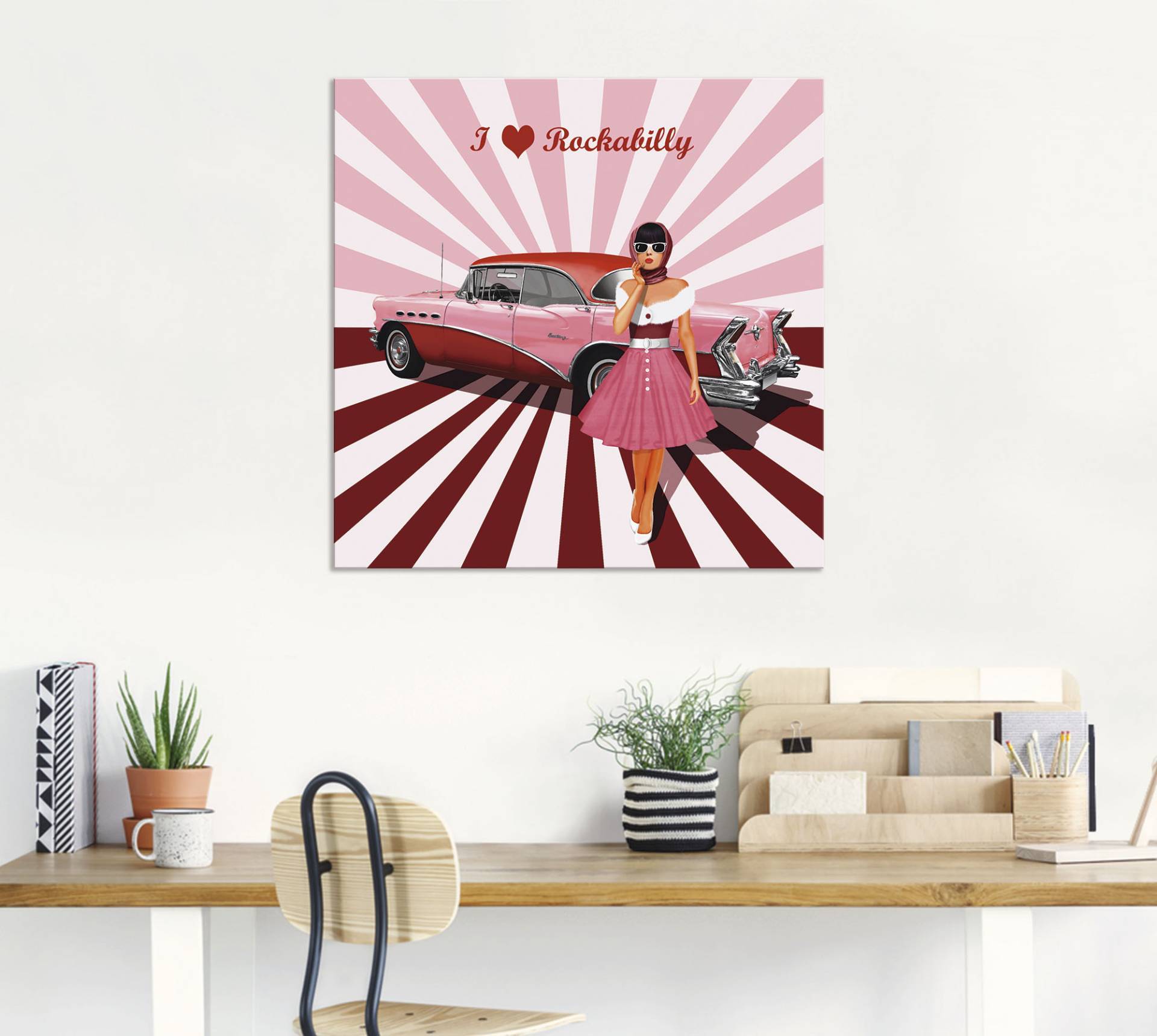 Artland Wandbild »Ich liebe Rockabilly«, Ausstellungsplakate, (1 St.), als Alubild, Outdoorbild, Leinwandbild, Poster, Wandaufkleber von Artland