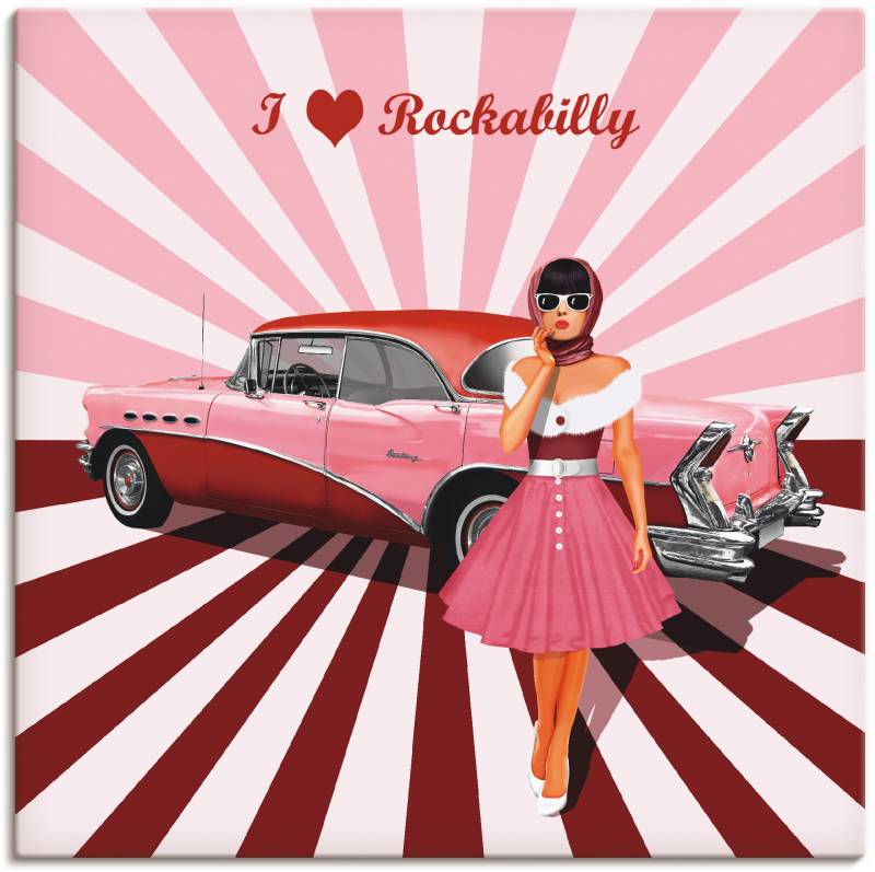 Artland Wandbild »Ich liebe Rockabilly«, Ausstellungsplakate, (1 St.), als Alubild, Outdoorbild, Leinwandbild, Poster, Wandaufkleber von Artland