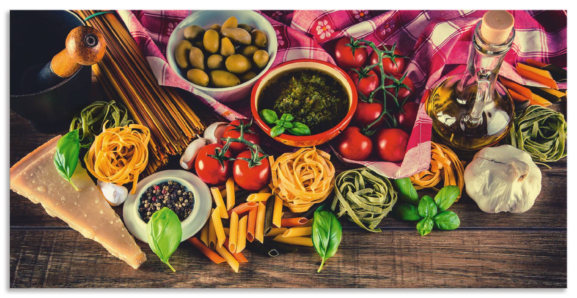 Artland Wandbild »Italienisch mediterrane Lebensmittel«, Lebensmittel, (1 St.), als Alubild, Outdoorbild, Leinwandbild, Poster, Wandaufkleber Artland Wandbild »Italienisch mediterrane Lebensmittel«, Lebensmittel, (1 St.), als Alubild, Outdoorbild, Leinwandbild, Poster, Wandaufkleber von Artland