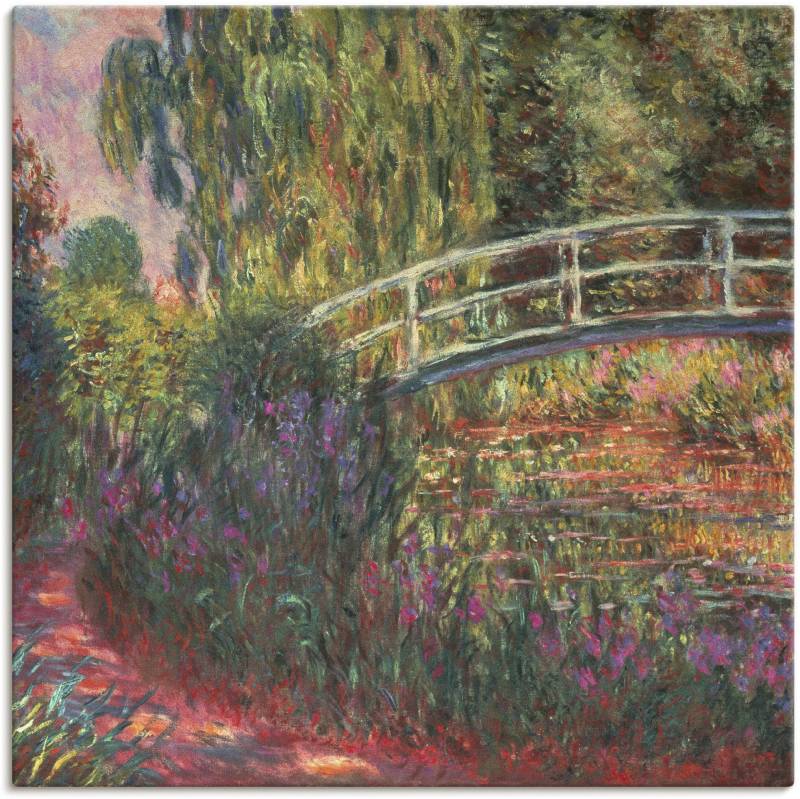 Artland Leinwandbild »Japanische Brücke im Garten von Giverney«, Garten, (1 St.), auf Keilrahmen gespannt von Artland