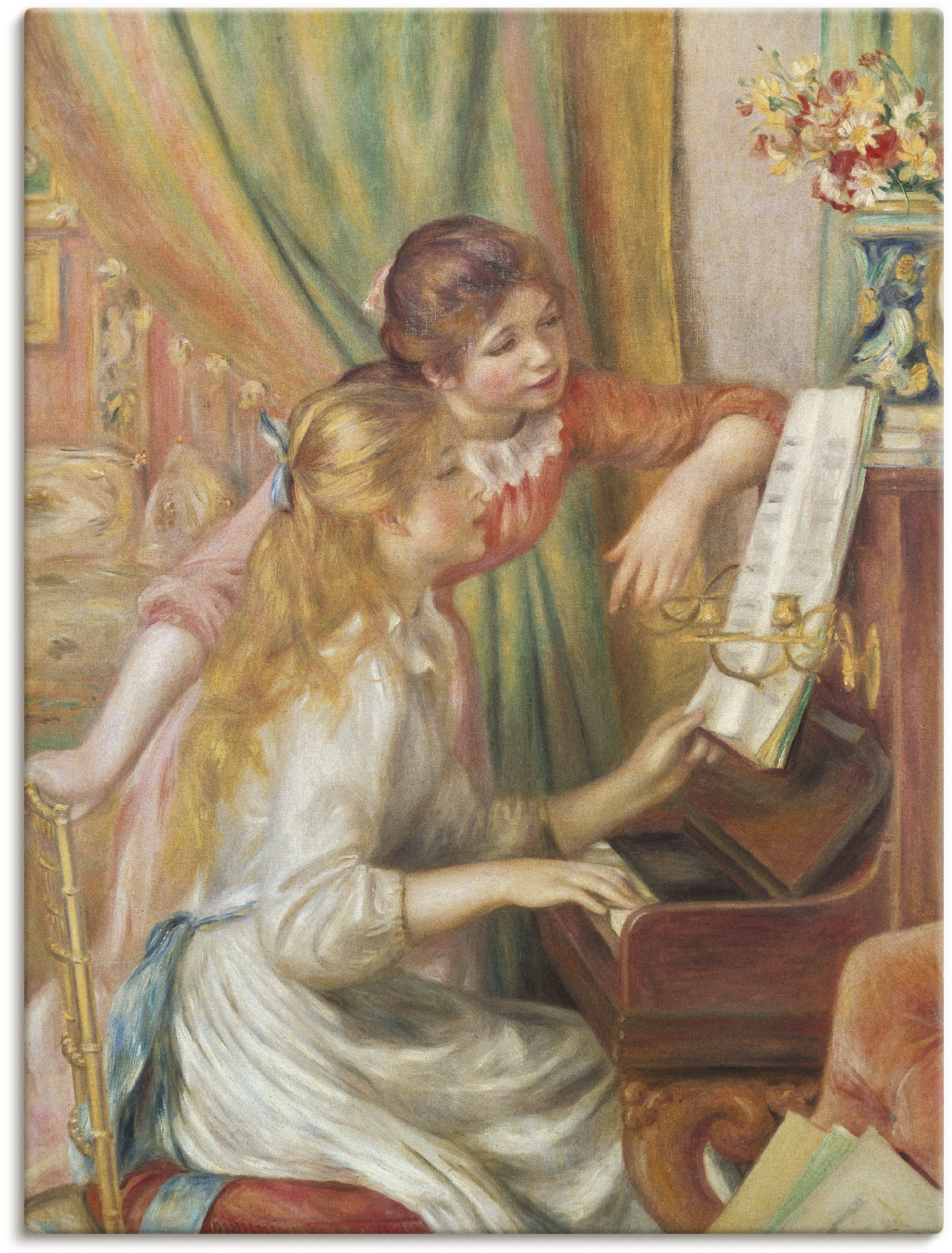 Artland Leinwandbild »Junge Mädchen am Klavier. 1892«, Kind, (1 St.), auf Keilrahmen gespannt von Artland