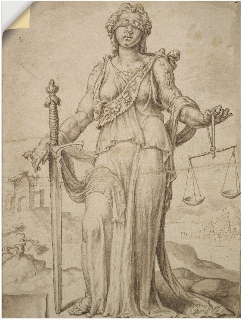 Artland Wandbild »Justitia.«, Frau, (1 St.), als Leinwandbild, Wandaufkleber oder Poster in versch. Grössen von Artland