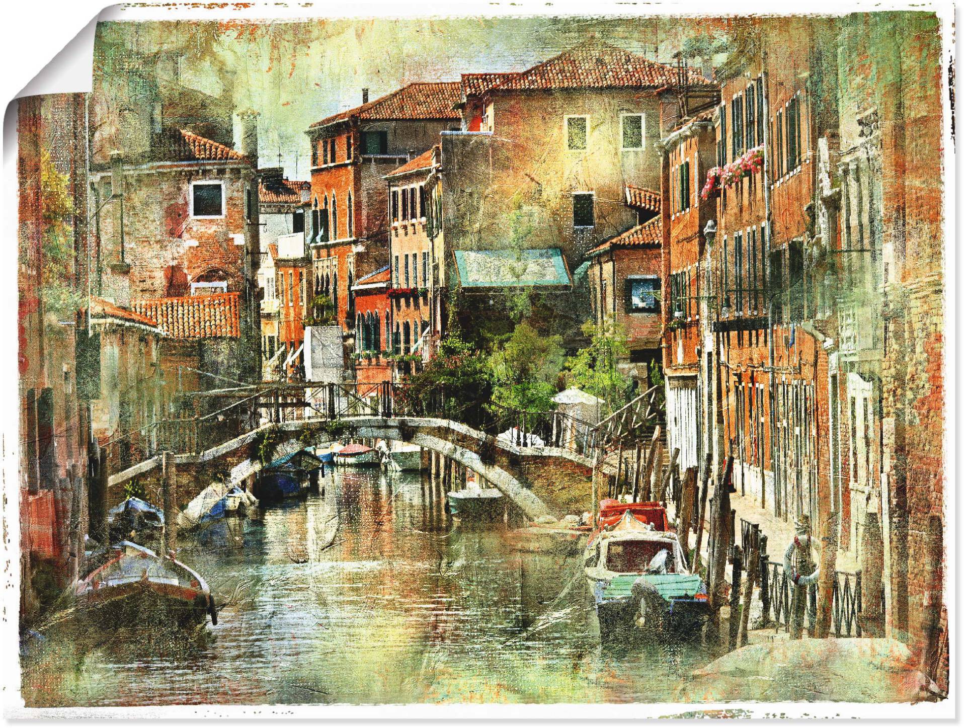 Artland Wandbild »Kanal in Venedig«, Italien, (1 St.), als Leinwandbild, Poster, Wandaufkleber in verschied. Grössen von Artland