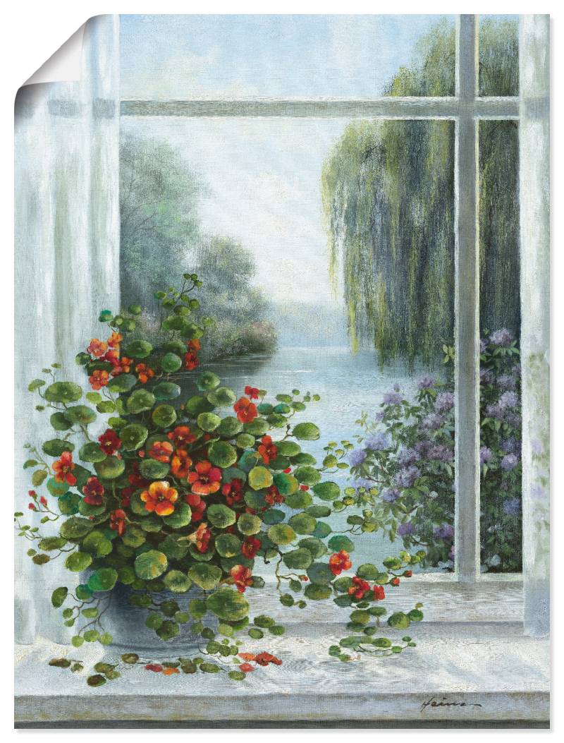 Artland Wandbild »Kapuzinerkresse am Fenster«, Arrangements, (1 St.), als Leinwandbild, Poster, Wandaufkleber in verschied. Grössen von Artland