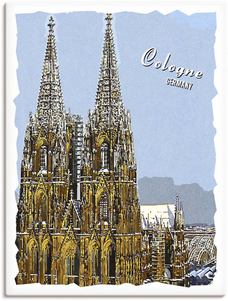 Artland Leinwandbild »Köln Dom Grafik«, Köln, (1 St.), auf Keilrahmen gespannt von Artland