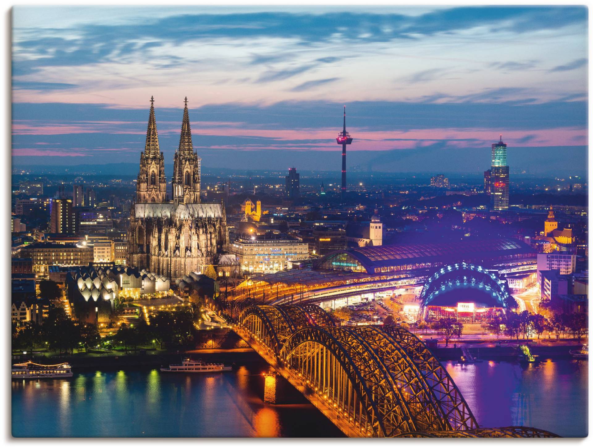 Artland Wandbild »Köln Panorama am Abend«, Deutschland, (1 St.), als Alubild, Outdoorbild, Leinwandbild in verschied. Grössen von Artland