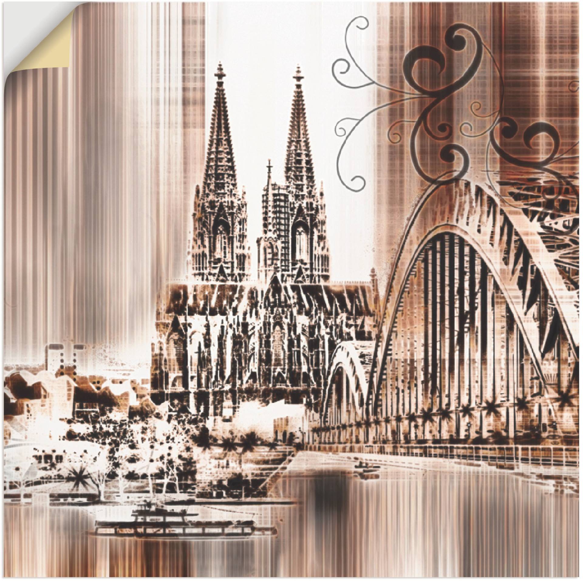 Artland Wandbild »Köln Skyline Collage VI«, Architektonische Elemente, (1 St.), als Leinwandbild, Wandaufkleber in verschied. Grössen von Artland