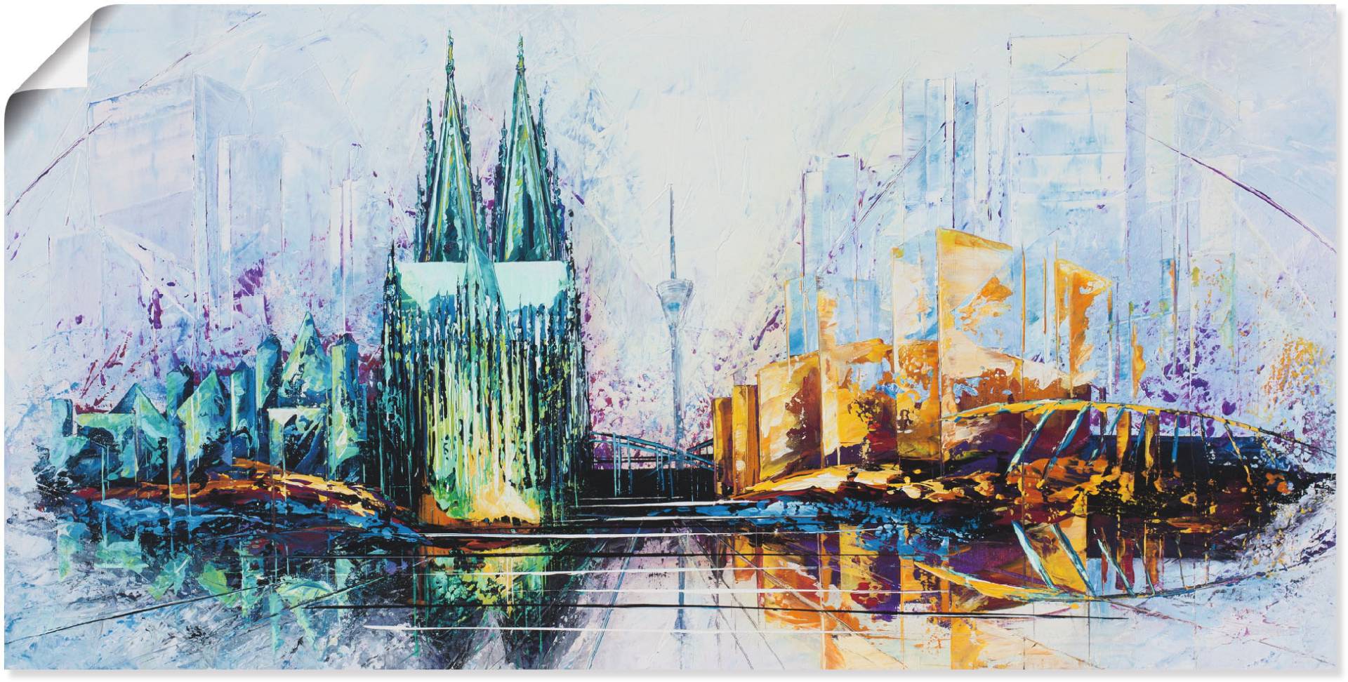 Artland Poster »Kölner Dom Skyline 6«, Deutschland, (1 St.), als Alubild, Leinwandbild, Wandaufkleber oder Poster in versch. Grössen von Artland