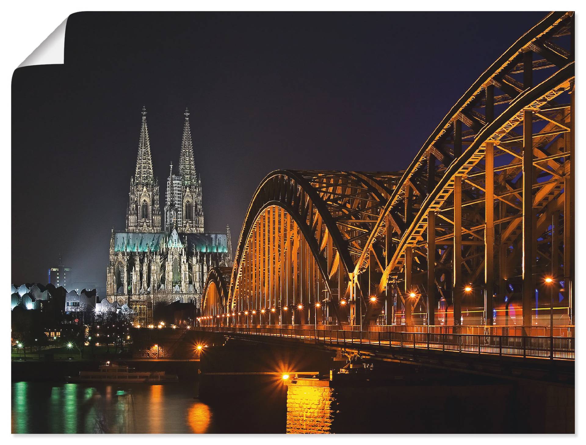 Artland Wandbild »Kölner Dom mit Brücke«, Deutschland, (1 St.) von Artland