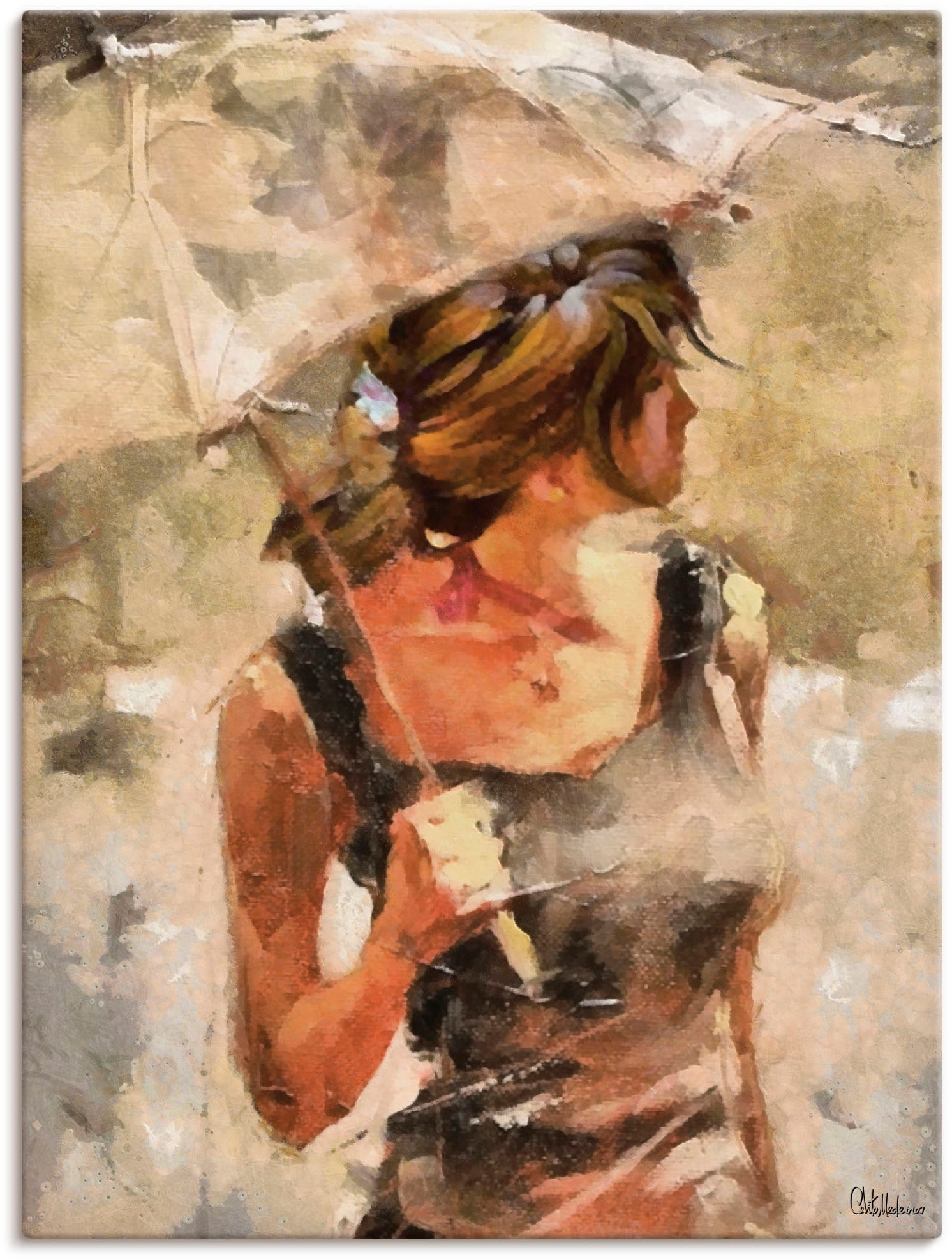 Artland Wandbild »Lady mit Regenschirm«, Portrait, (1 St.), als Leinwandbild, Poster in verschied. Grössen von Artland