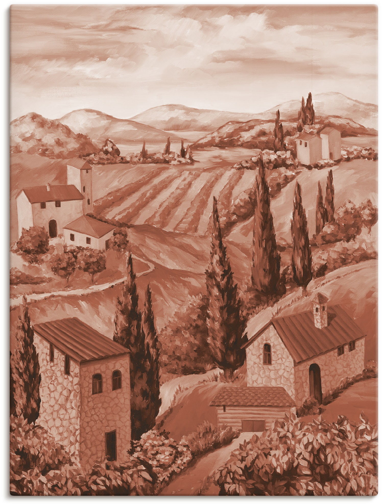 Artland Wandbild »Landschaft Italien II«, Bilder von Europa, (1 St.), als Leinwandbild, Wandaufkleber oder Poster in versch. Grössen von Artland