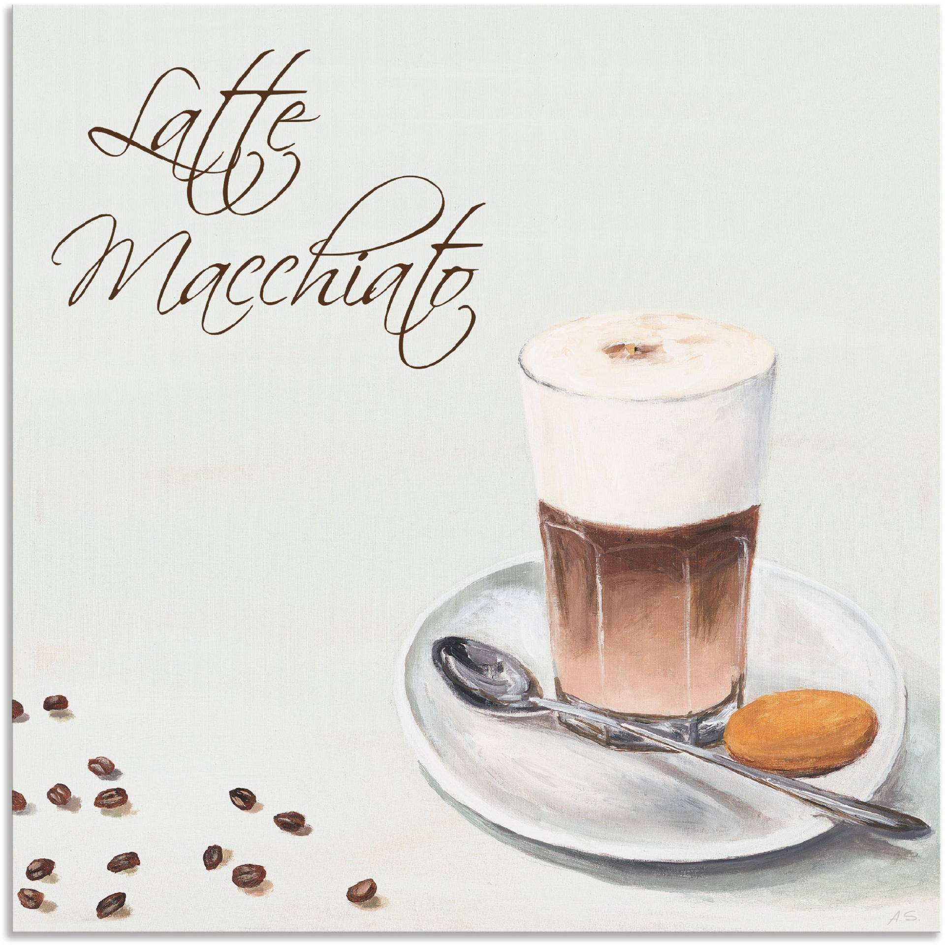 Artland Alu-Dibond-Druck »Latte Macchiato II«, Getränke, (1 St.), für Innen- und Aussenbereich geeignet, Outdoorbild von Artland