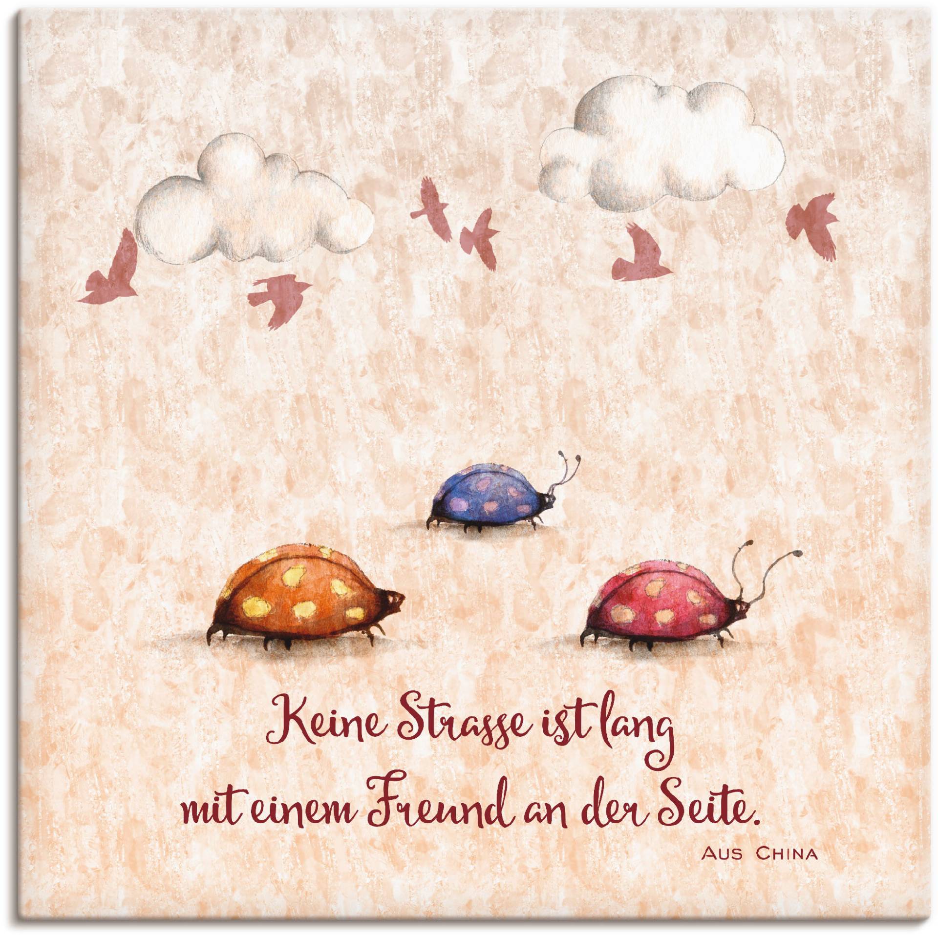 Artland Wandbild »Lebensweisheit Freunde«, Tiere, (1 St.), als Alubild, Outdoorbild, Leinwandbild, Poster, Wandaufkleber von Artland