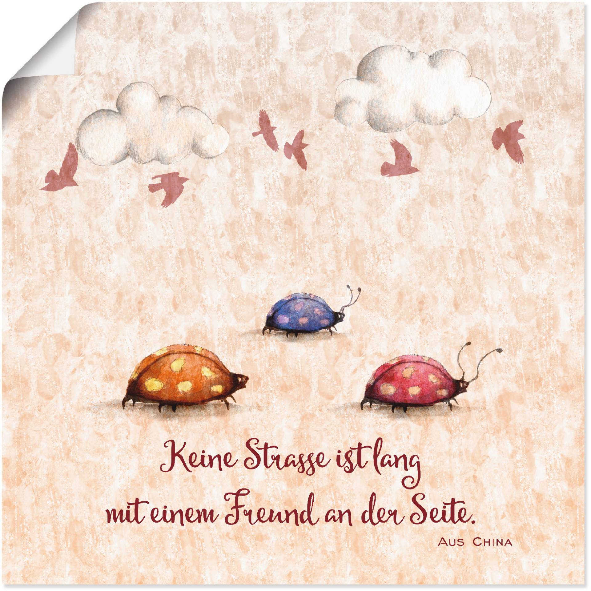 Artland Wandbild »Lebensweisheit Freunde«, Tiere, (1 St.), als Alubild, Outdoorbild, Leinwandbild, Poster, Wandaufkleber von Artland