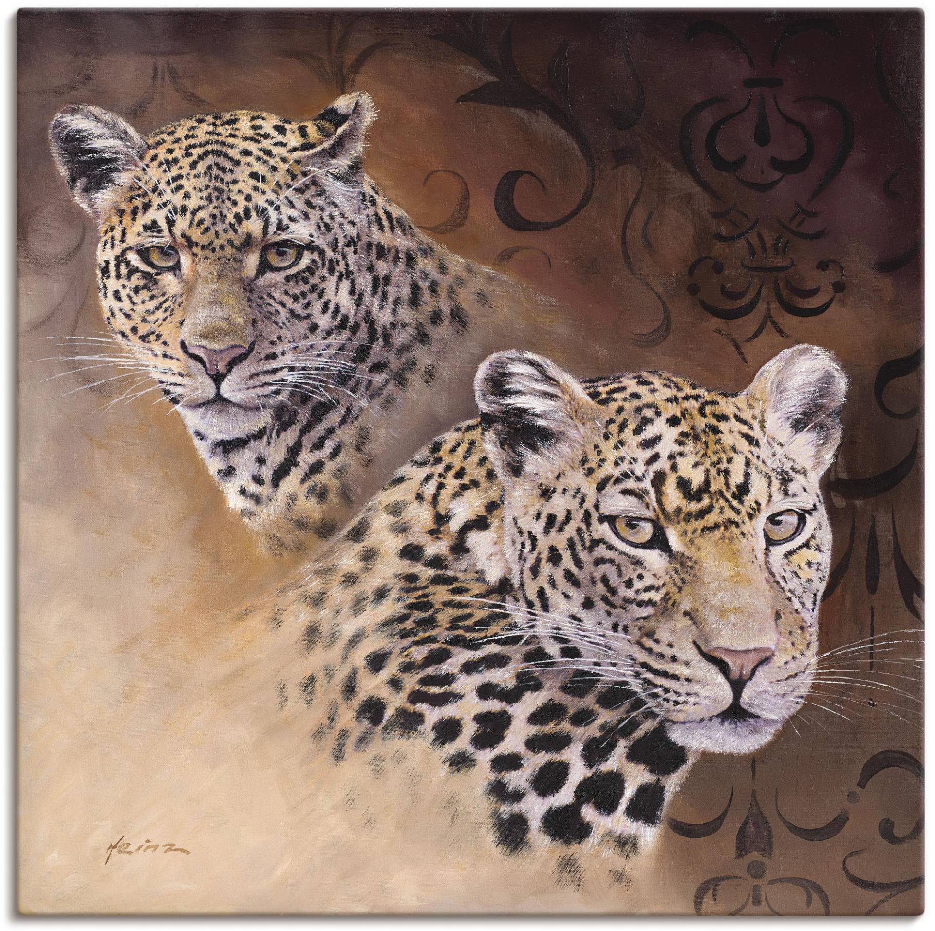 Artland Wandbild »Leoparden«, Wildtiere, (1 St.), als Alubild, Outdoorbild, Leinwandbild, Poster in verschied. Grössen von Artland