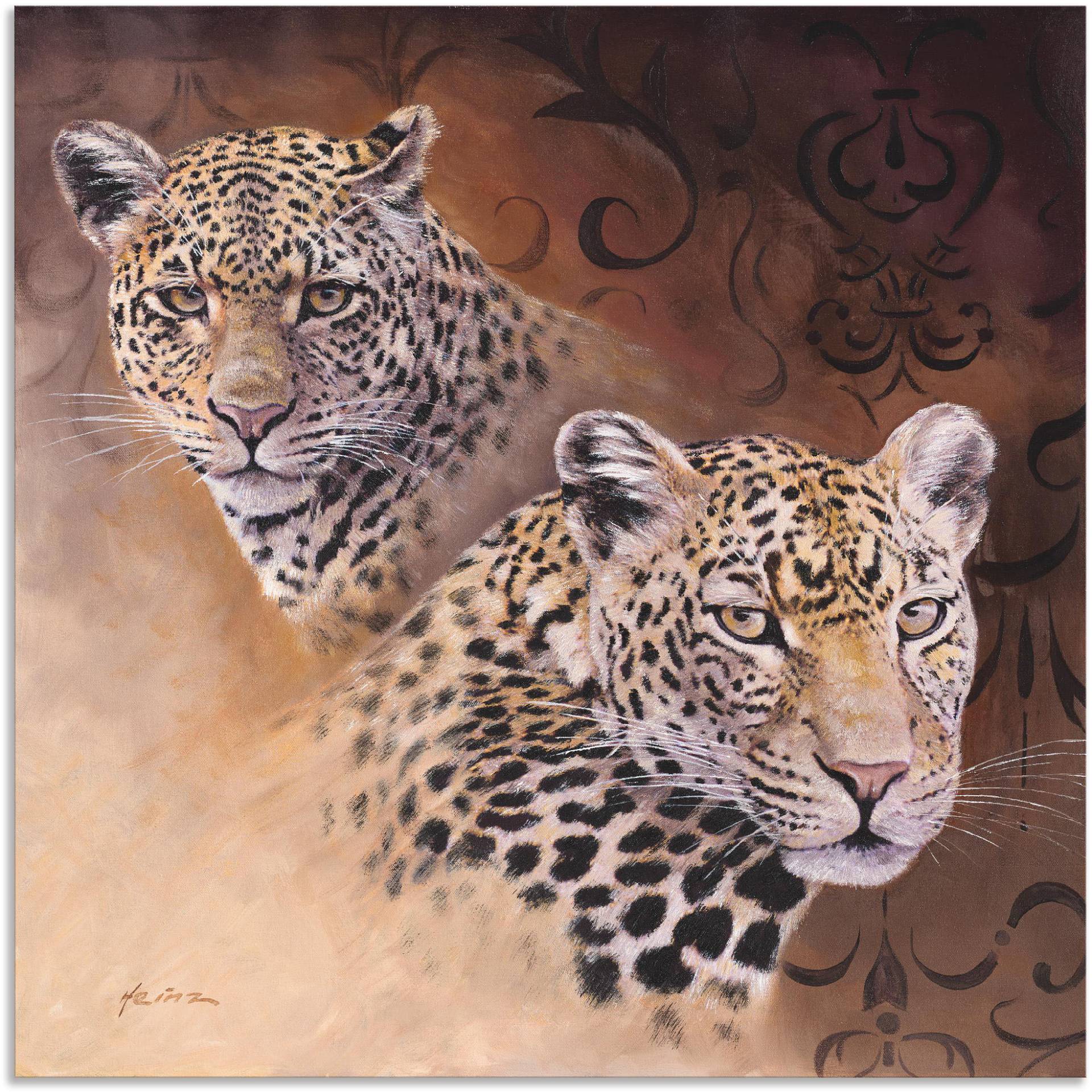 Artland Wandbild »Leoparden«, Wildtiere, (1 St.), als Alubild, Outdoorbild, Leinwandbild, Poster in verschied. Grössen von Artland