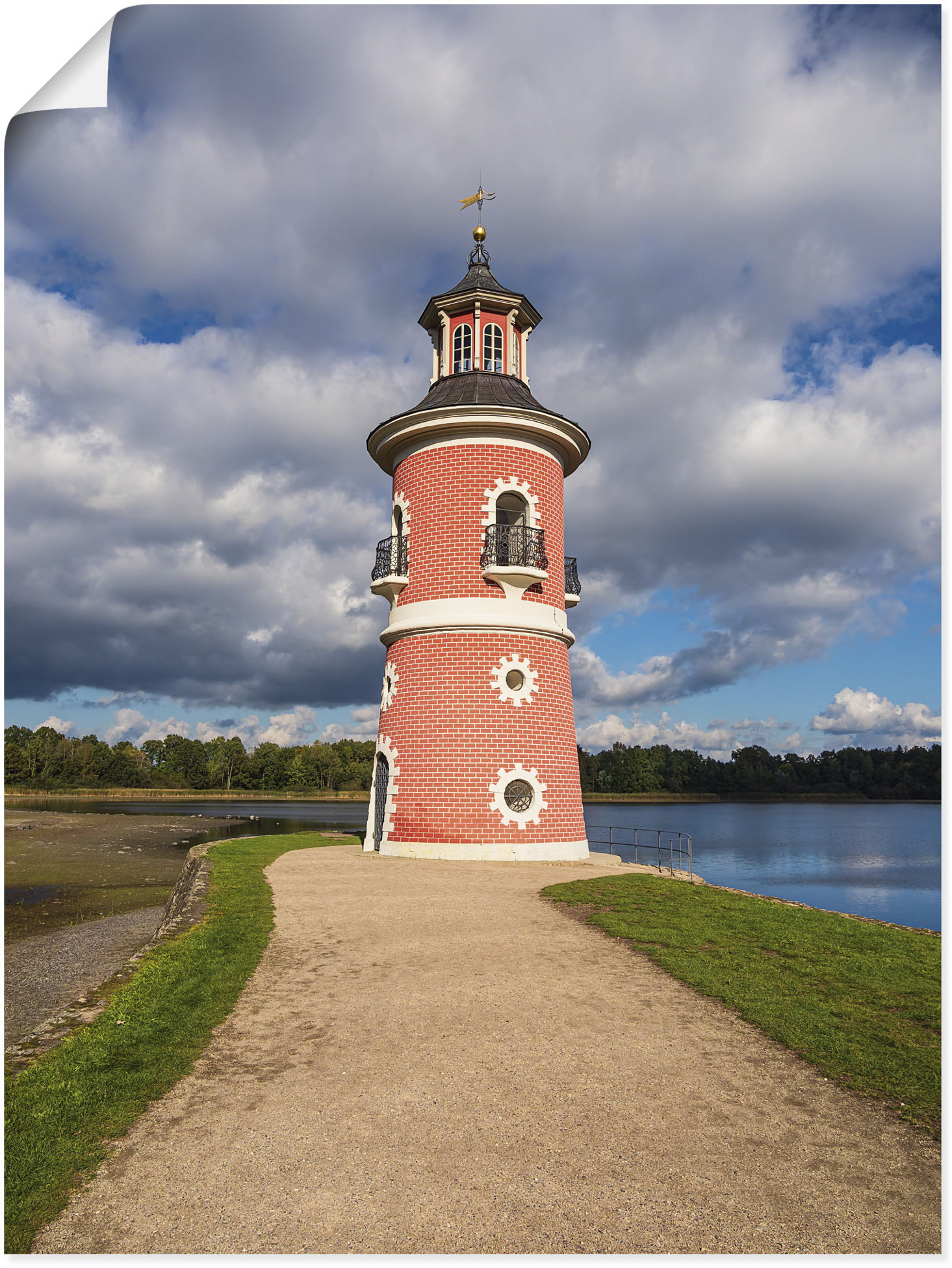 Artland Wandbild »Leuchtturm nahe Schloss Moritzburg«, Gebäude, (1 St.), als Alubild, Leinwandbild, Wandaufkleber oder Poster in versch. Grössen von Artland