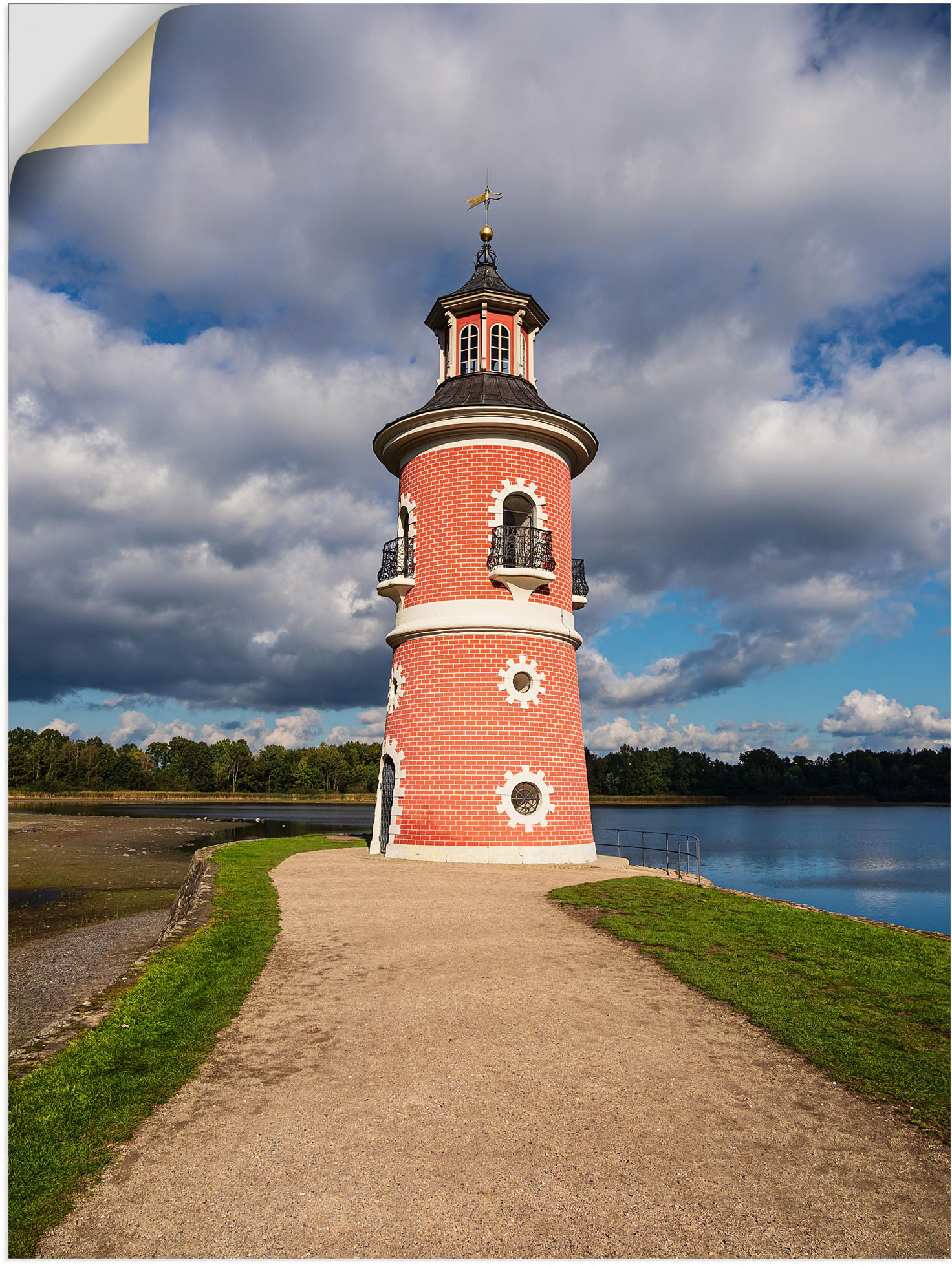 Artland Wandbild »Leuchtturm nahe Schloss Moritzburg«, Gebäude, (1 St.), als Alubild, Leinwandbild, Wandaufkleber oder Poster in versch. Grössen von Artland