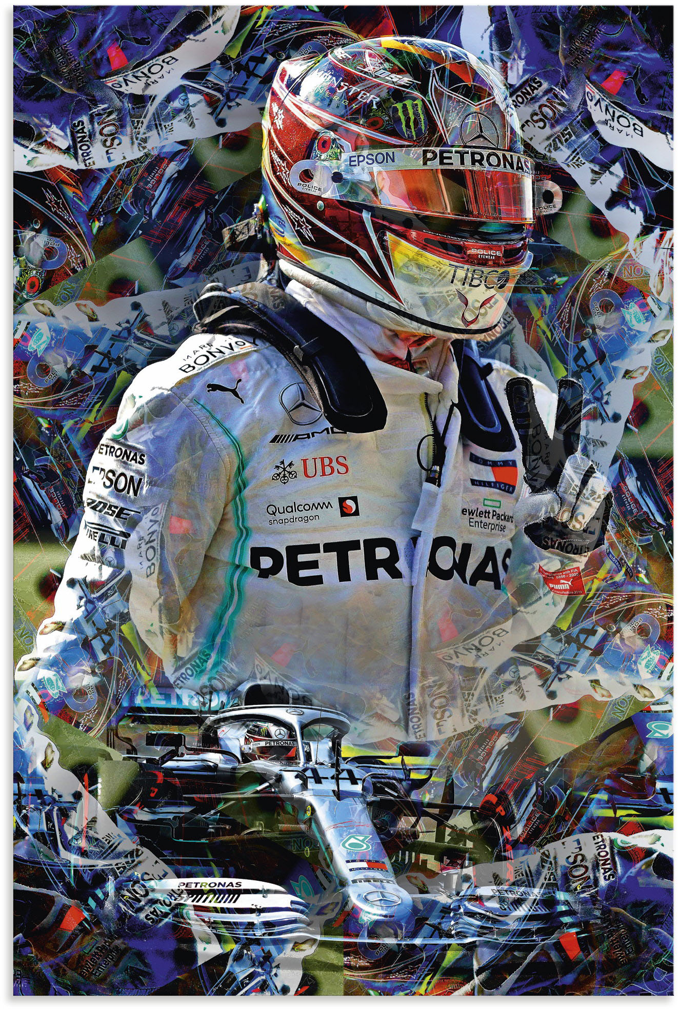 Artland Wandbild »Lewis Hamilton alias LH44«, Bilder von Männern, (1 St.), als Alubild, Leinwandbild, Wandaufkleber oder Poster in versch. Grössen von Artland