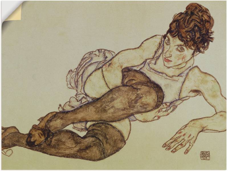 Artland Wandbild »Liegende Frau mit grünen Strümpfen. 1917«, Frau, (1 St.), als Leinwandbild in verschied. Grössen von Artland